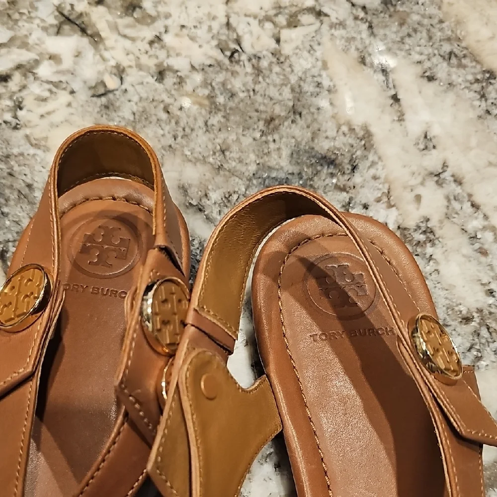 Tory Burch Tan Leather Sandals - Picture 2 of 5